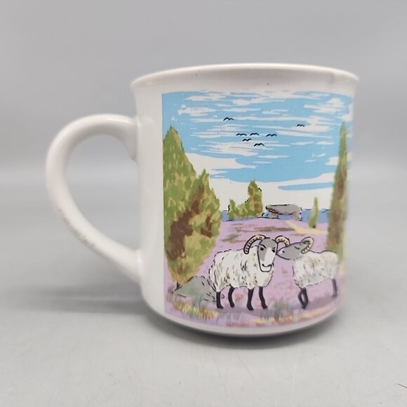 Vintage Scenic Ceramic Mug Luneburger Heide Germany Sheep Shepard Barn Country - Picture 3 of 6